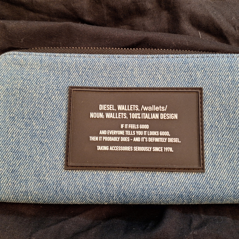 DIESEL DENIM ENVELOPE WALLET.  PERFECT CONDITION.